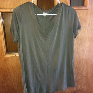 Olive front detail shirt